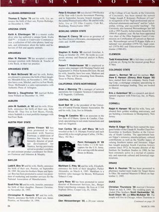 Alumni Notes, March 1996